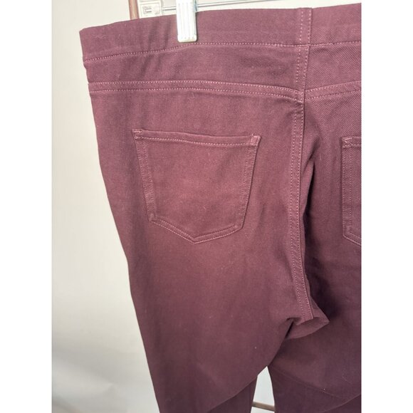 UNIQLO Womens Easy Knit Leggings Pants XL Wine Polyester Cotton Spandex - Picture 4 of 16